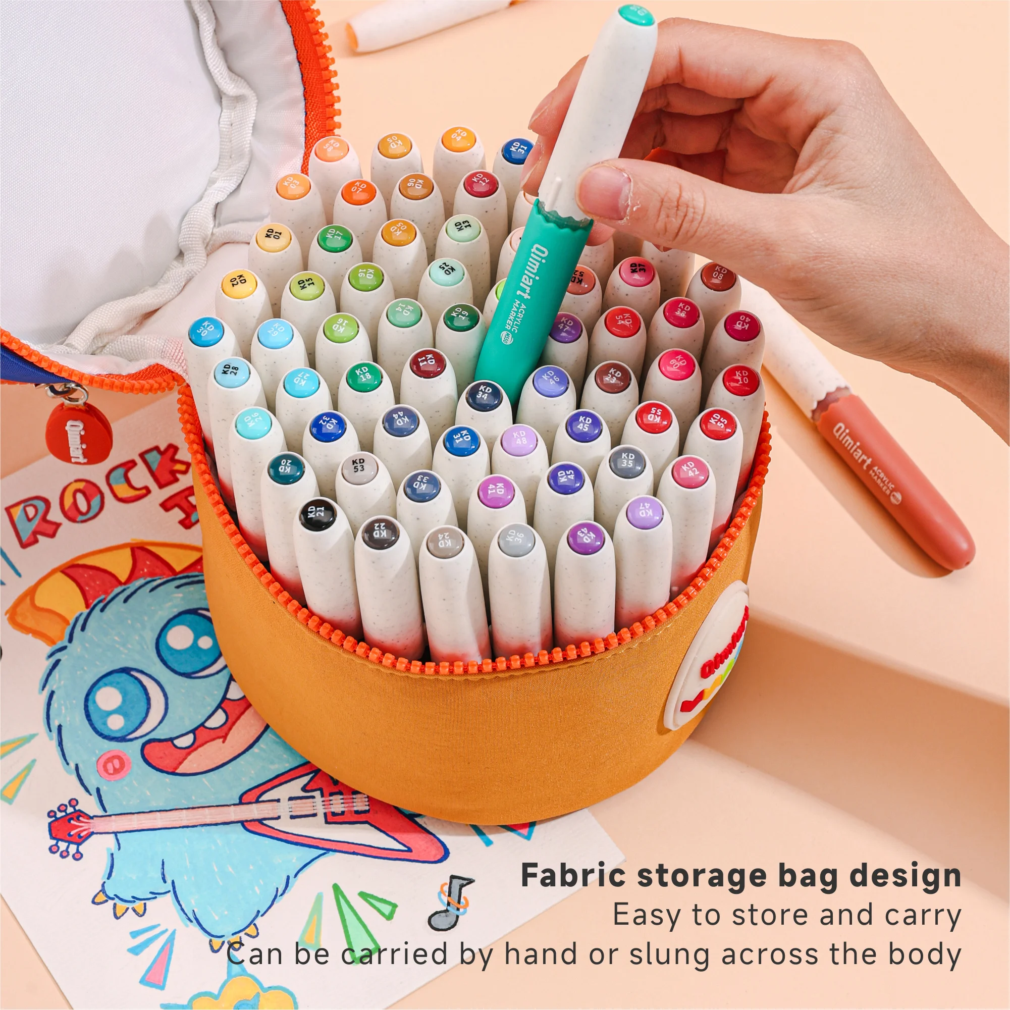 

LANGUO 24-60 Colors Direct Liquid Acrylic Paint Pens Set Washable DIY Graffiti Brush Marker Pen for DIY Rock Painting Wood Stone