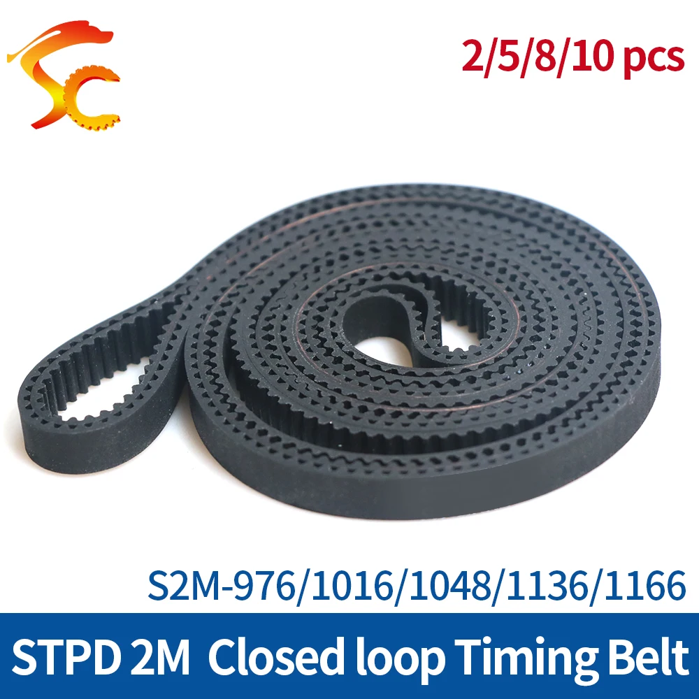 S2M Timing Belt Width 6/9/10/15mm Rubber Closed Loop Perimeter 976/1016/1048/1136/1166mm STPD 2M Closed loop belt