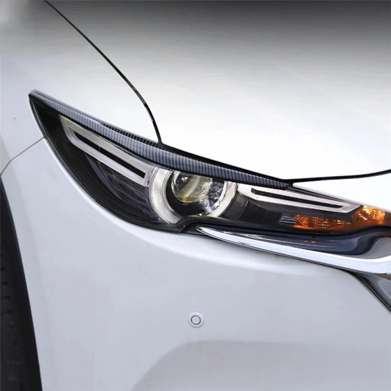 For Mazda Cx-5 Cx5 KF 2017-2022 Carbon Front Rear Head Light Lamp Eyelid Eyebrow head tail light Strip Exterior Accessories