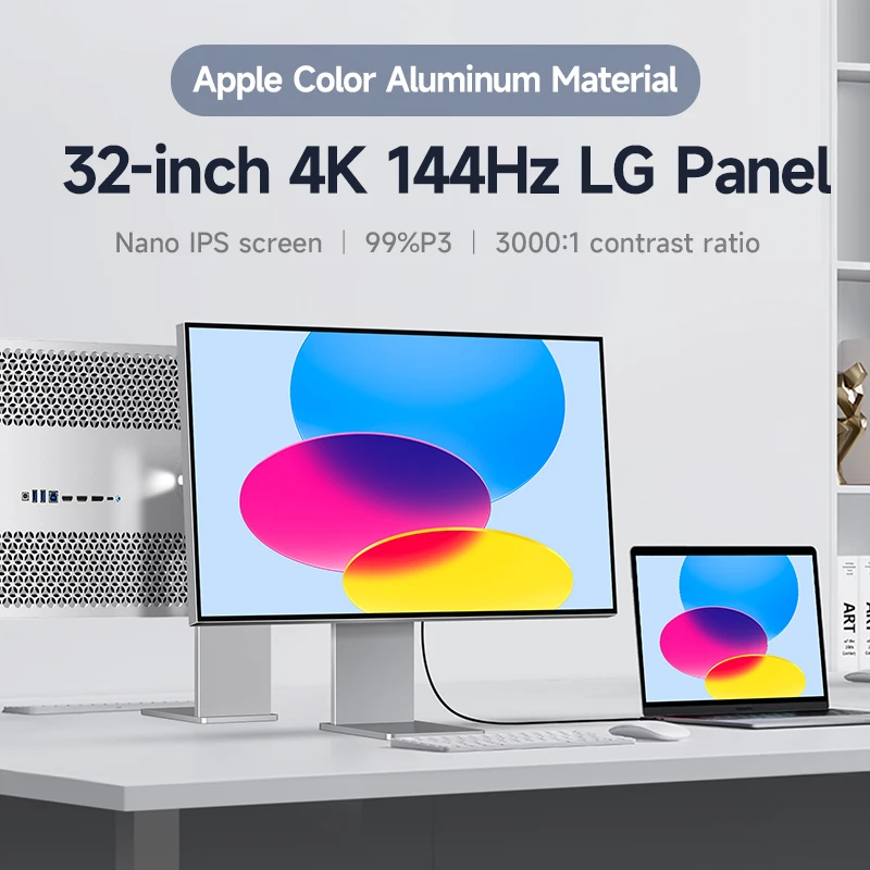 

32"4K 144Hz Display LG Nano IPS Black 100%sRGB 3000:1 Professional Monitor for Video Editors&Designers with Aluminum Alloy Body