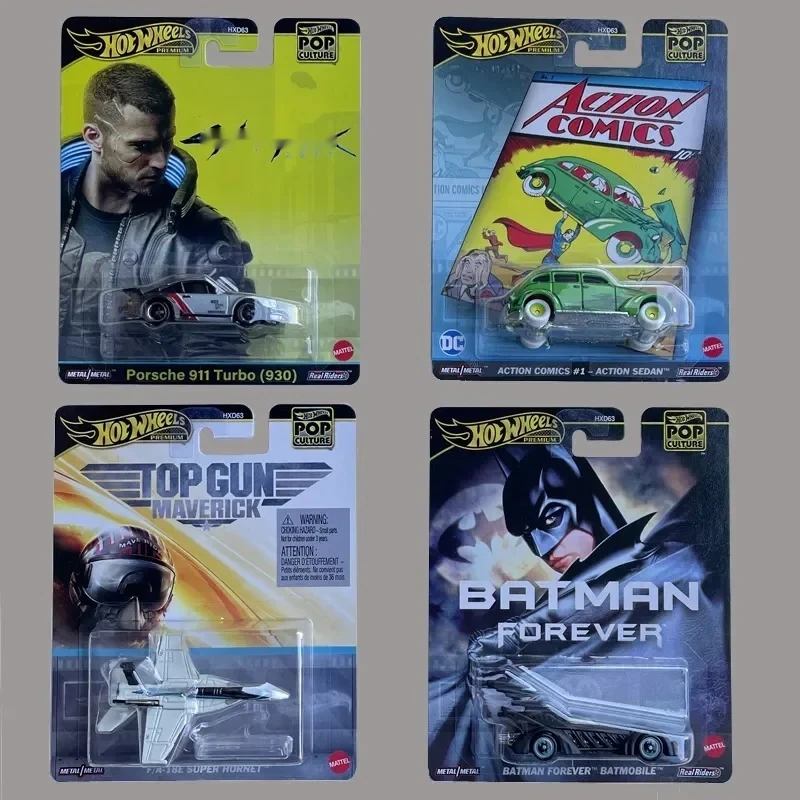 1/64 Hotwheels Pop Cultures Car Warplane Model Comics Batman 911 F-A 18-E Super Hornet Models Boy Collection Toys Birthday Gift