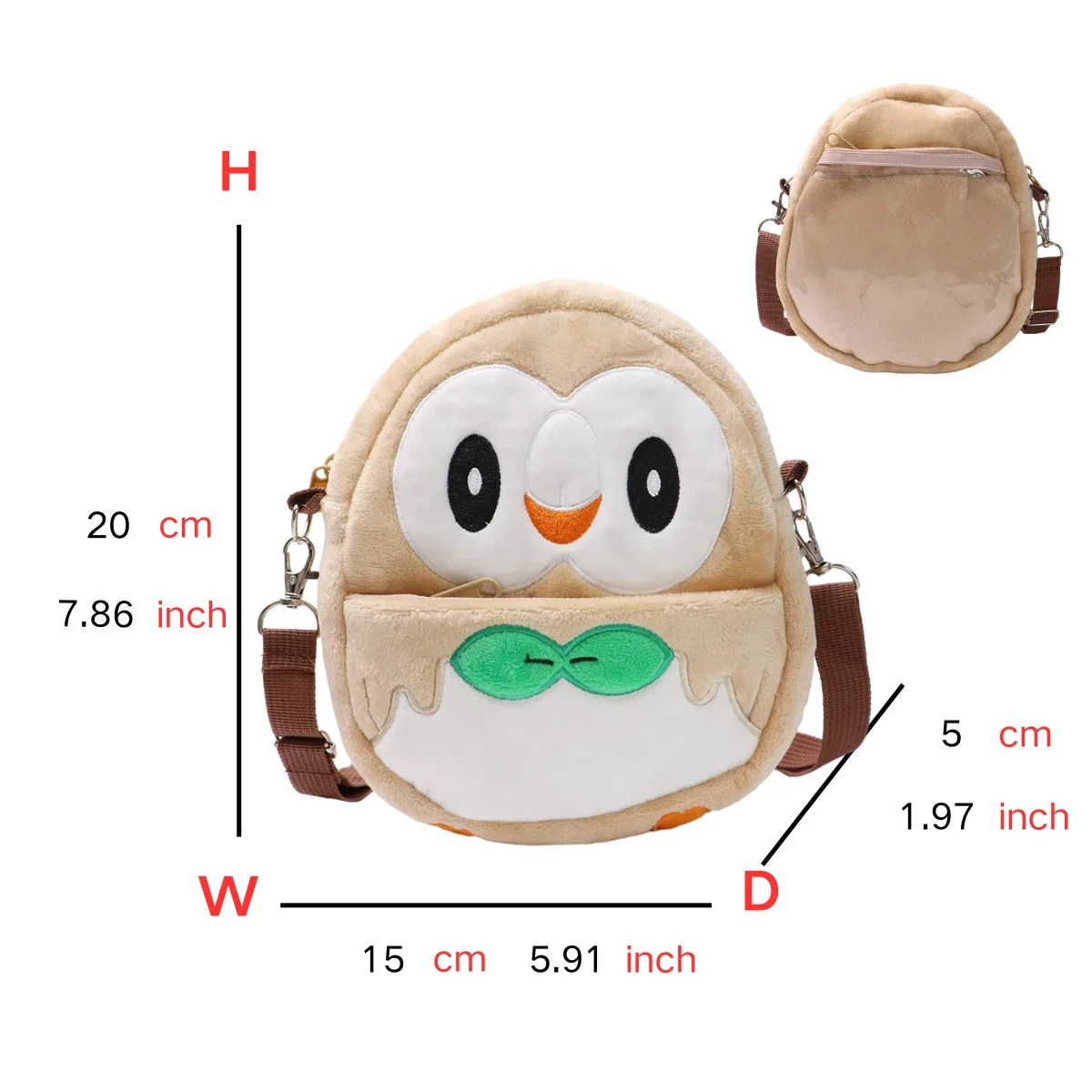 Pokemon Plüsch Rucksack Gengar Mimikyu Eevee Snorlax Charmander Charizard Mew Rowlet Stofftiere Umhängetasche für Kinder Geschenke