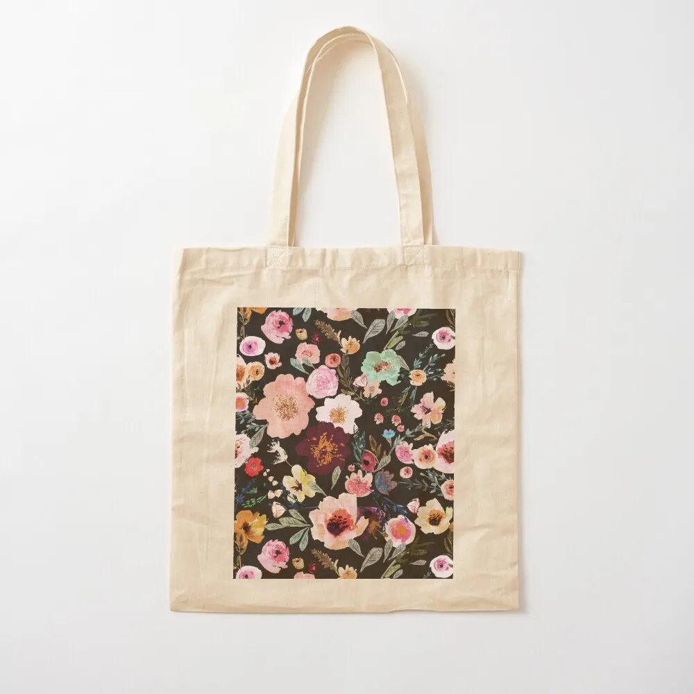 Burst into Bloom (midnight) Tote Bag Cloth bags large size bags Handbags