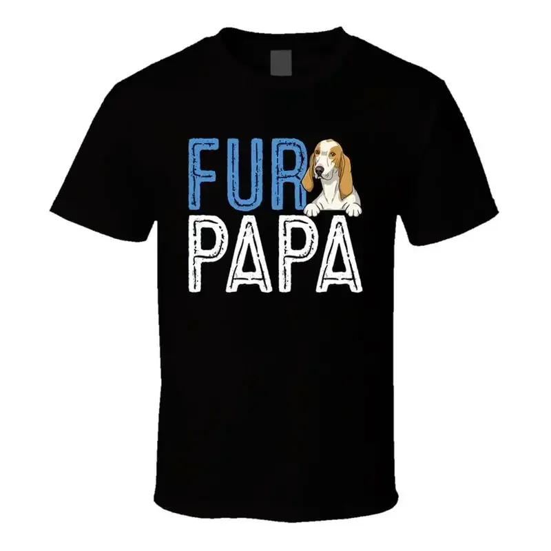 Porcelaine Hound Fur Papa Father's Day T Shirt