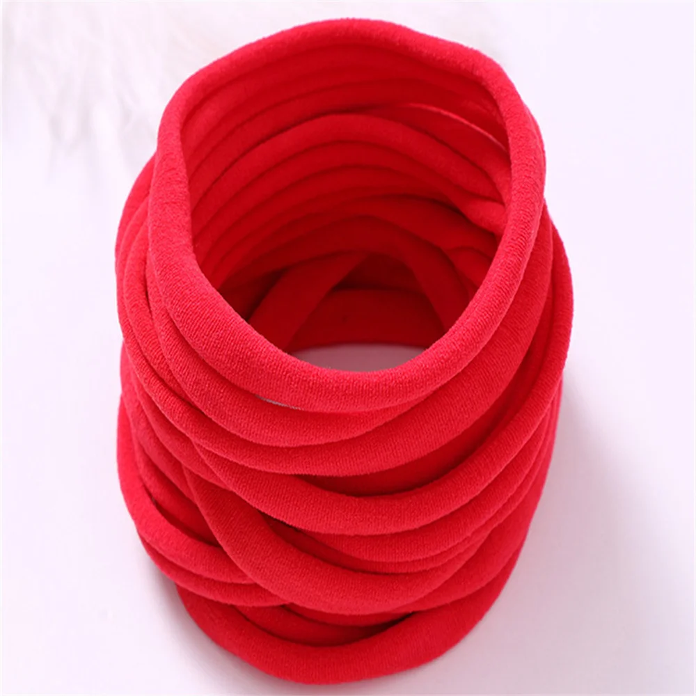 Seamless Nylon Children Hairband Solid Color Soft Elastic Baby Hair Rope European  American Style Baby Simple Headband Gift