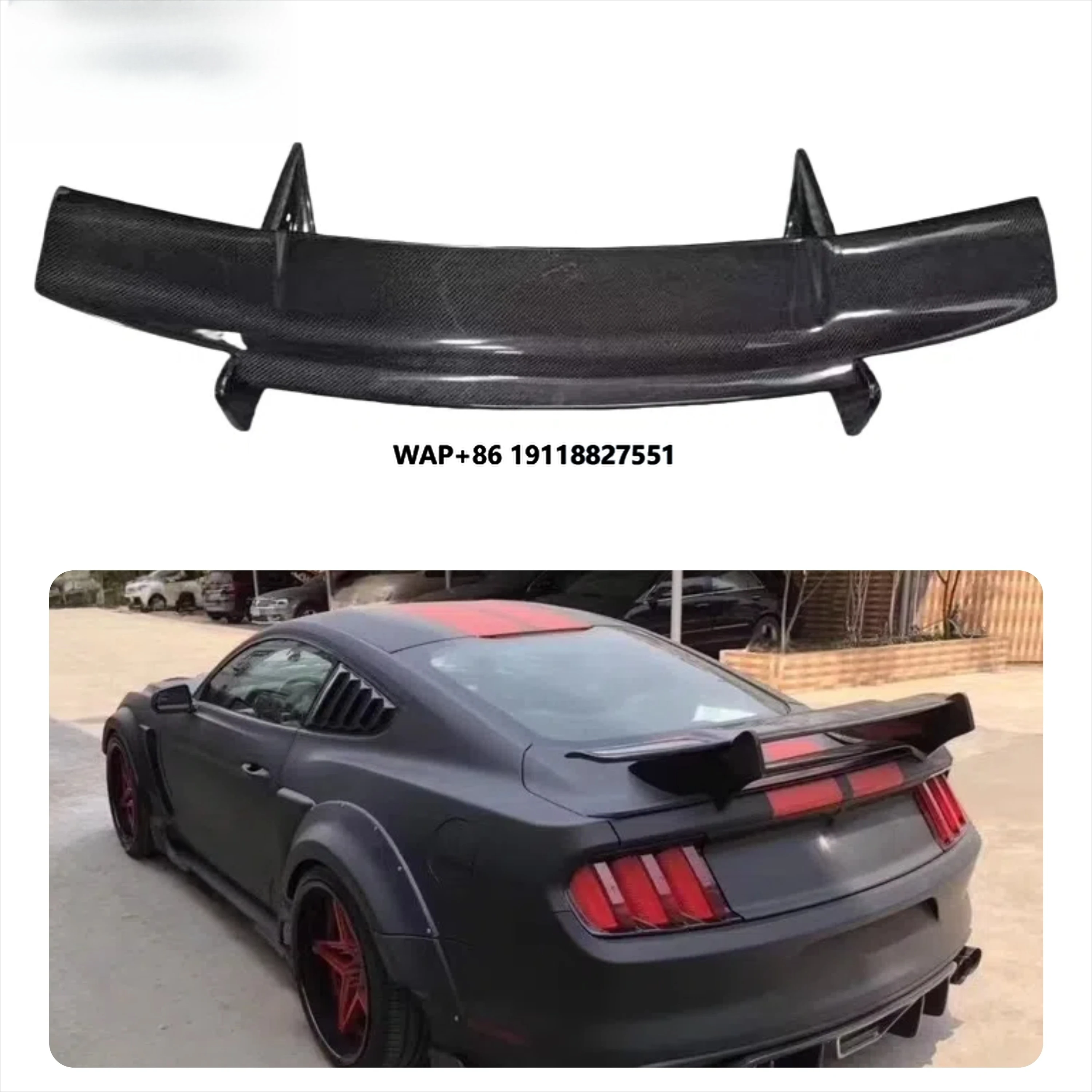 

Brand New Parts for Mustang GT Style Carbon Fiber Rear Spoiler High Quality Trunk Rear Wing Body Kit New Condition Bumper