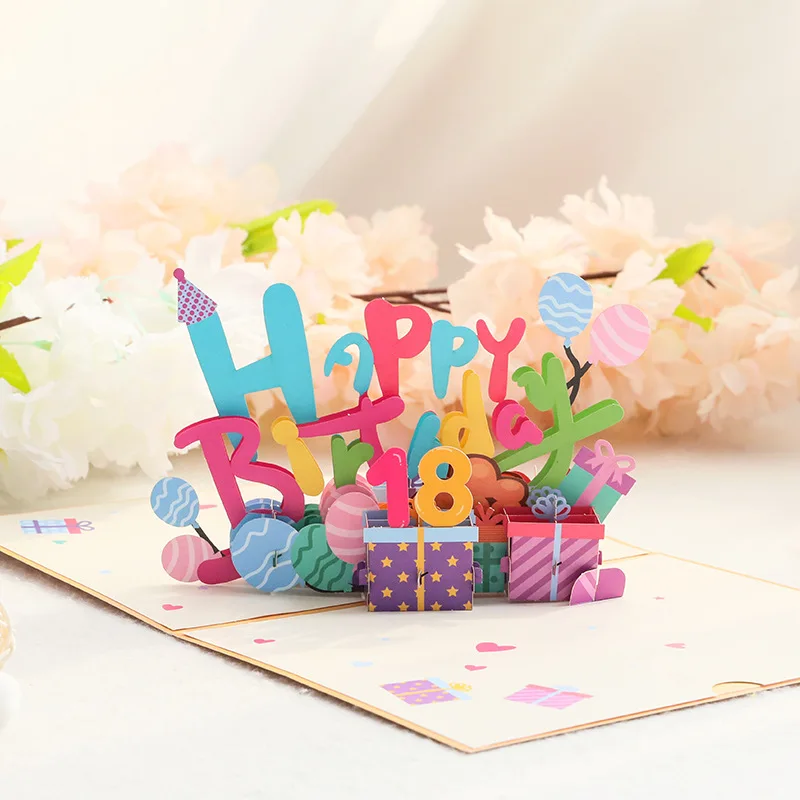 

DIY Handmade Birthday Greeting Card 3D Three-dimensional Greeting Card Creative Birthday Holiday Blessing Message Card