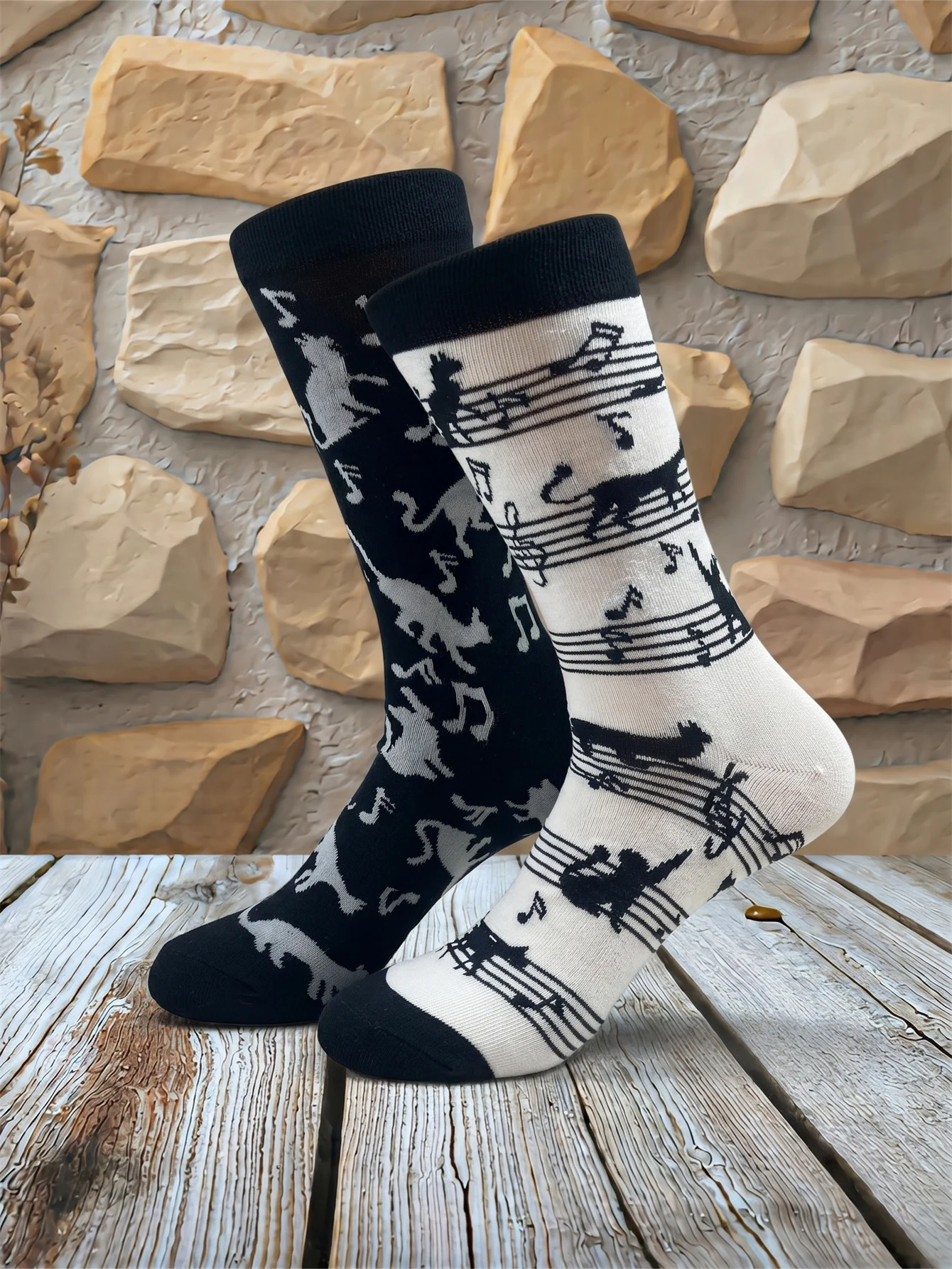 Cat Music Print Katoenen Sokke - Musical Instrument Tuba recensie en prijs