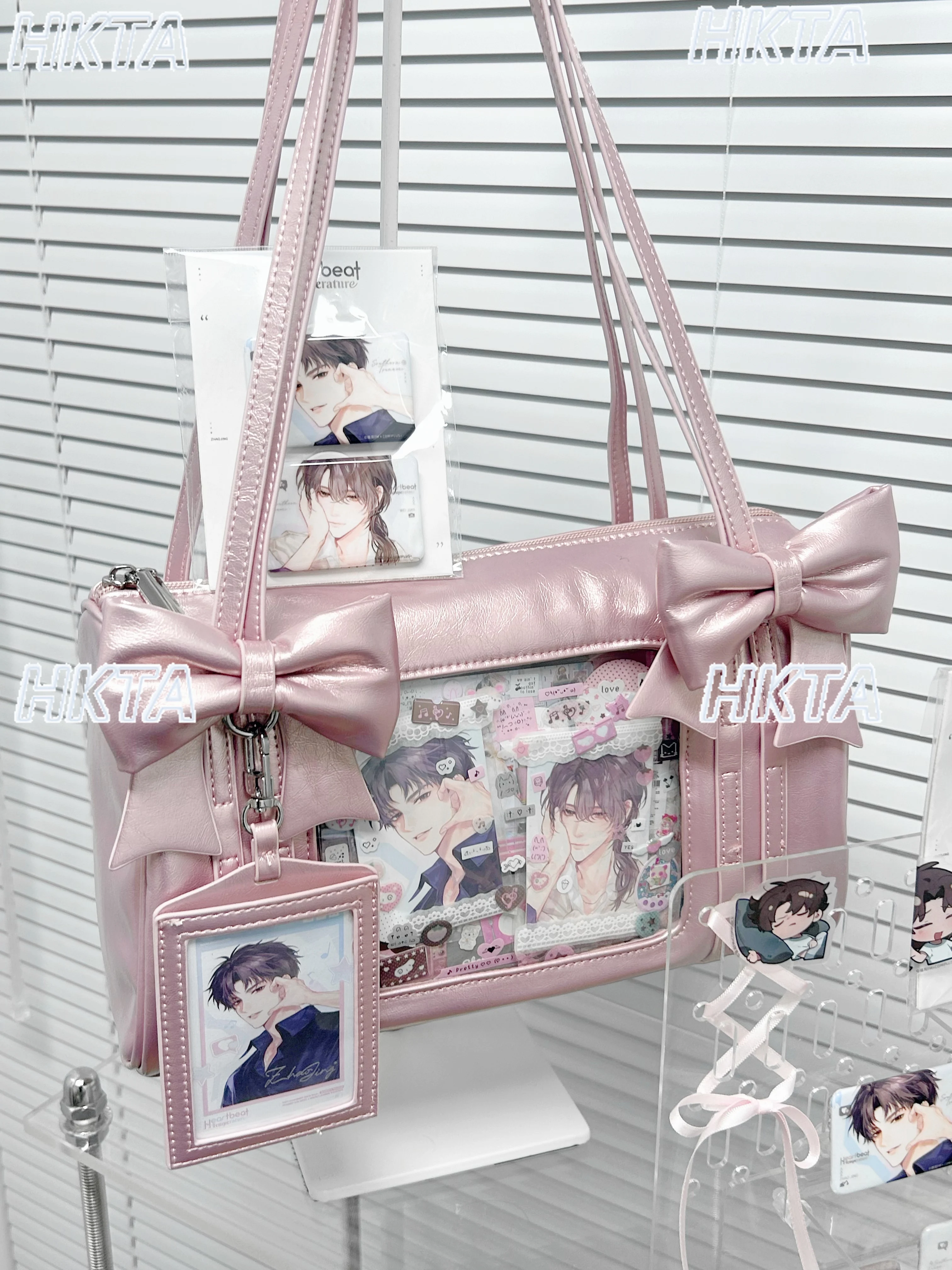 กระเป๋าโท้ทสไตล์โลลิต้าญี่ปุ่นสำหรับผู้หญิง ฤดูใบไม้ร่วง ใหม่ น่ารัก คาวาอี้ โบว์สองมิติ ซิปสีดำ กระเป๋าเป้สะพายหลัง กระเป๋าเด็ก กระเป๋าผู้หญิง