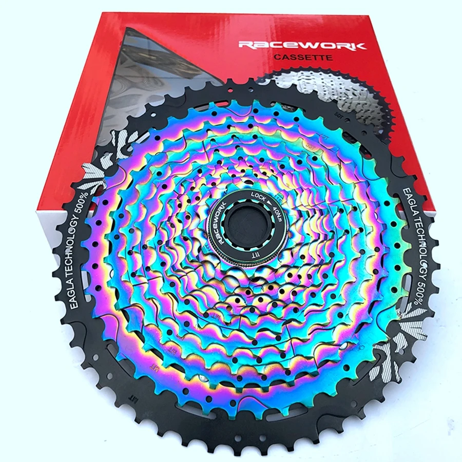 Racework Fiets Vliegwiel Mountainbike Kaart Aluminiumlegering Regenboog Kleur 11 Speed 11-50T 12 Speed 11-50T Grote Gear Plaat