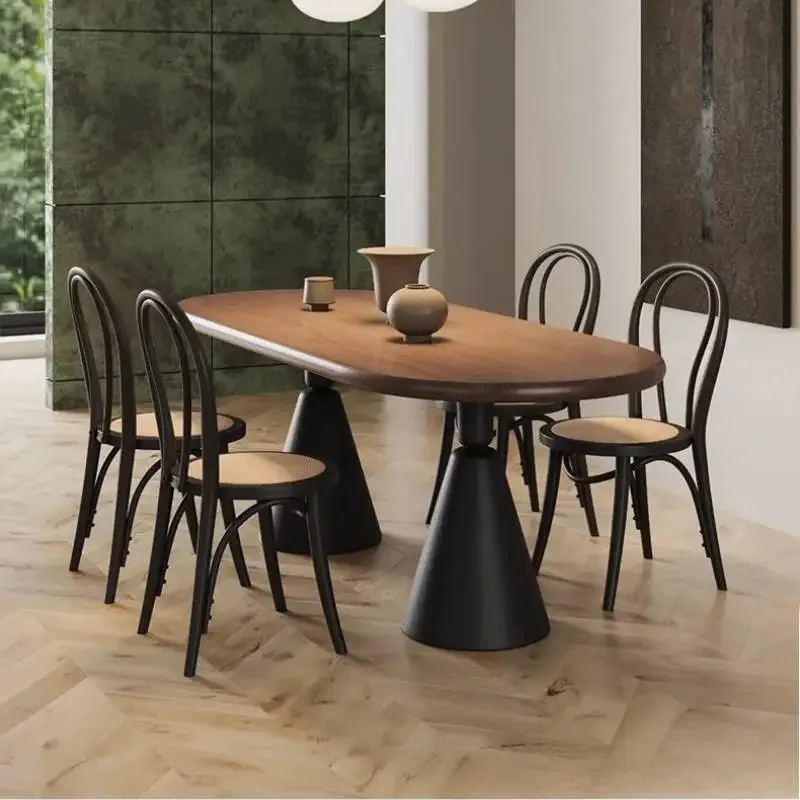 

Universal Nordic Dining Tables Oval Design Event Modern Luxury Cheap Dining Tables Salon Wooden Mesas De Jantar Home Furniture