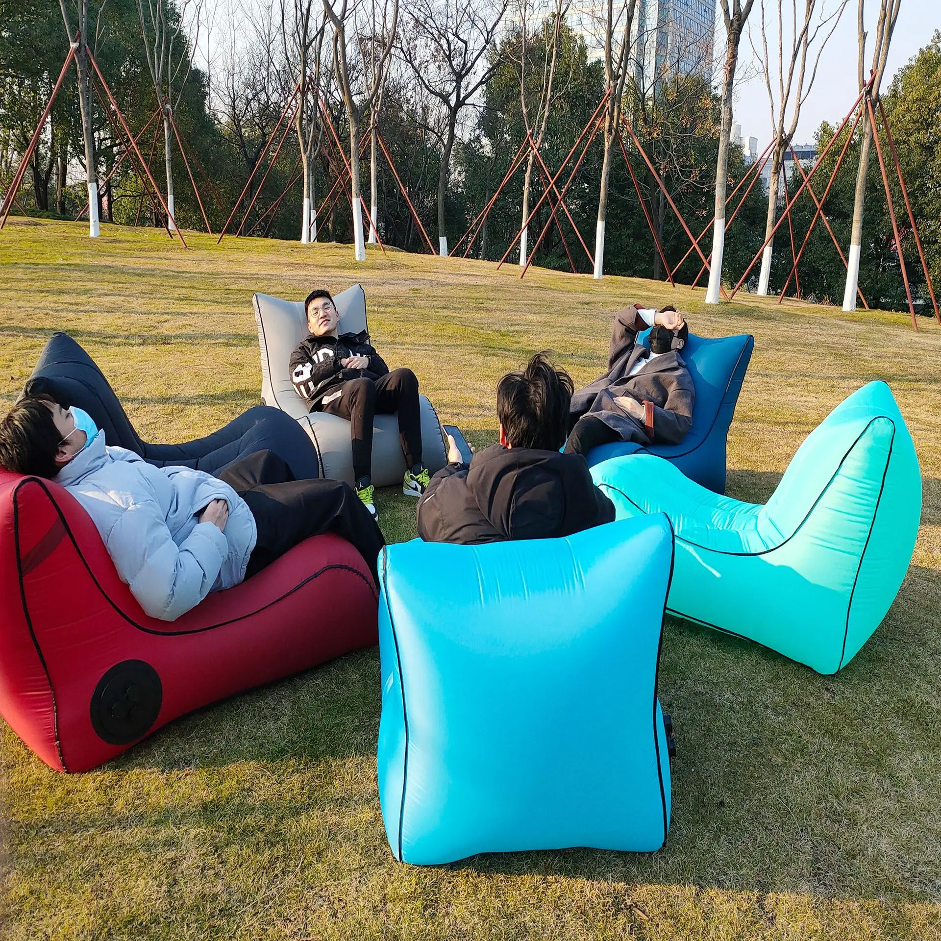 

Customizable Adult Garden Automatic Inflatable Sofa Single-person Camping Air Mattresses Portable Ourdoor Sleeping Bed Comfort T
