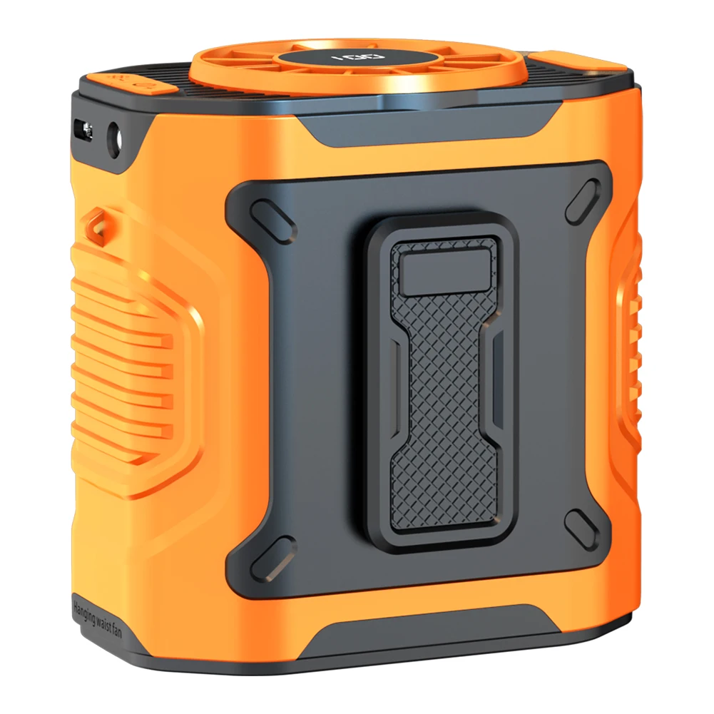 Suitable for outdoor camping, portable waist fan with USB rechargeable cooling, waist fan with flashlight