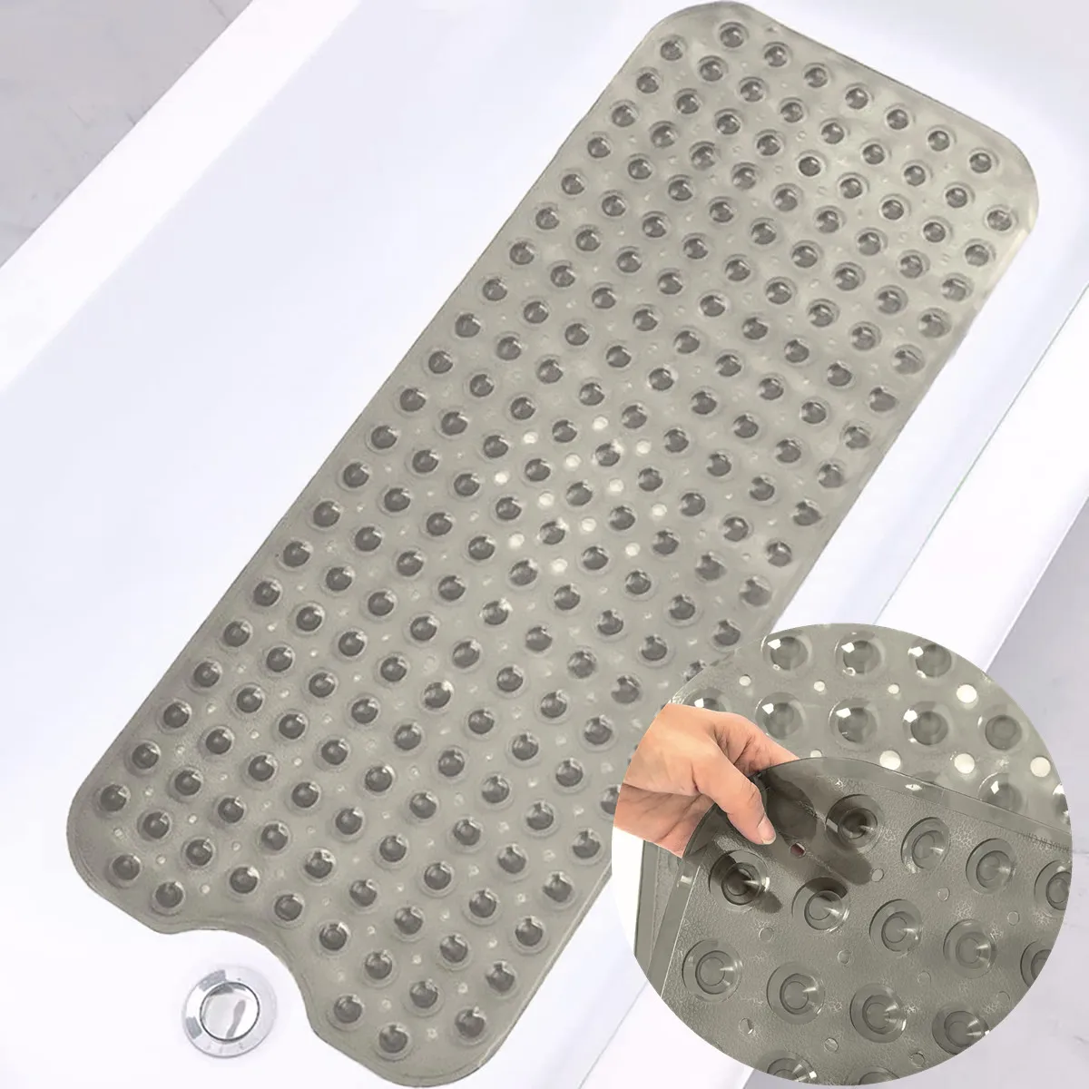 40x100cm Large Non-Slip Bathtub Shower Mat Extra Long Safety Bath Bathroom Mat With Drainage Holes Washable Carpet Household Pad