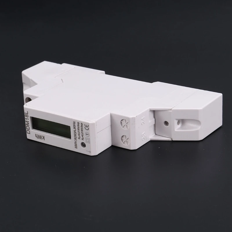 220V Single Phase Din Rail LCD Digital Display Electricity Power Consumption Energy Watt Meter Wattmeter Kwh 5-32A