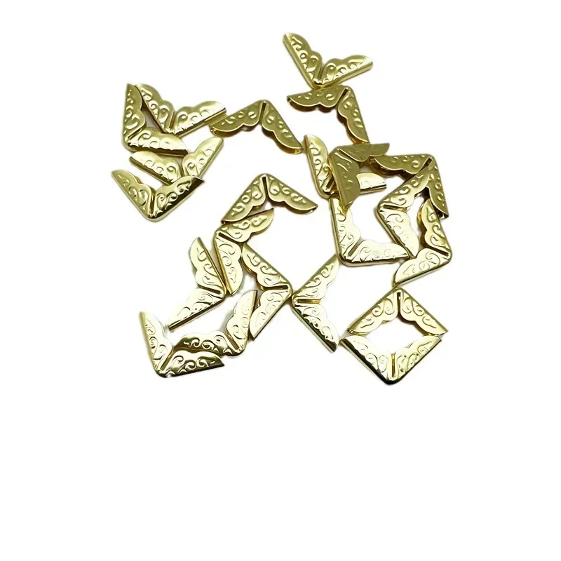 50PCS Iron Plate Electroplating Corner Wrap Notebook Book Cover Photo Frame Ledger Metal Antique Decoration Protective Corner