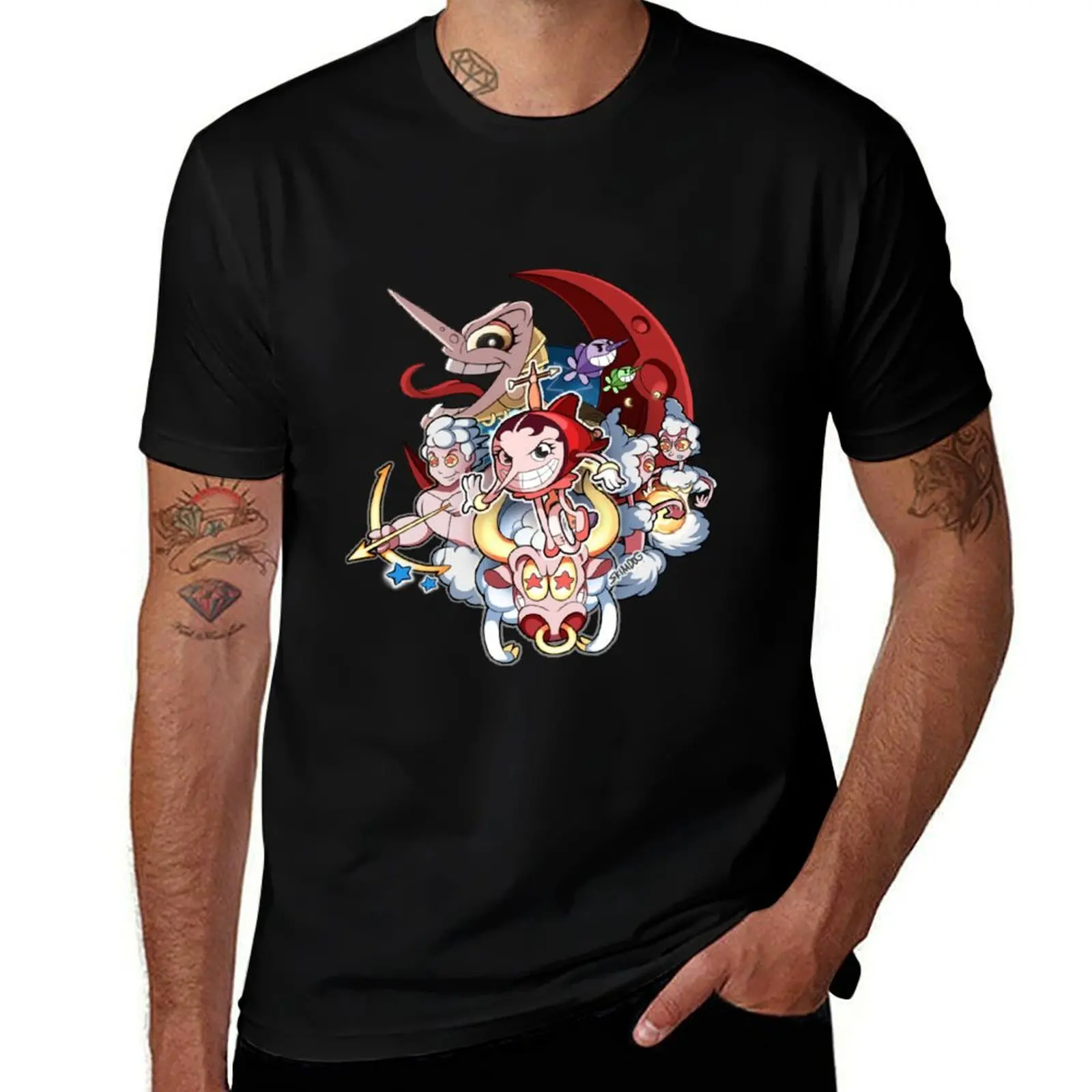Cuphead Hilda Berg T-Shirt Work Utility Casual Tee Shirt T-Shirt