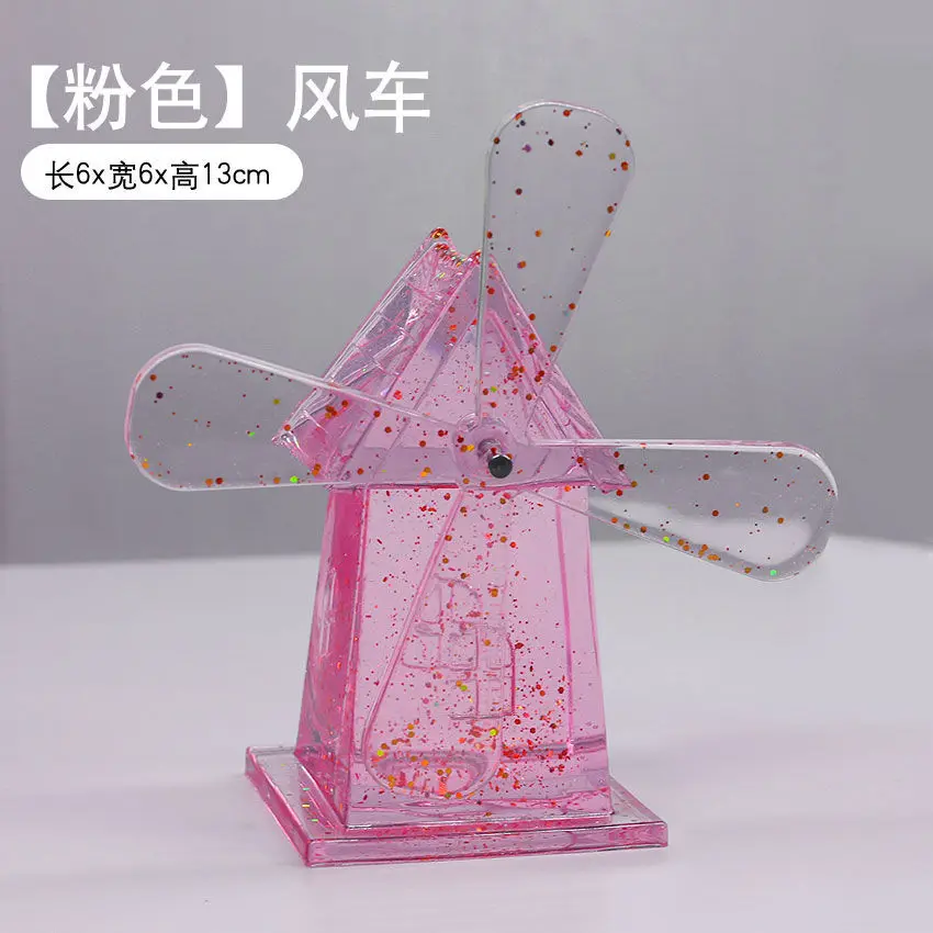 Aquarium Landscaping Crystal Castle Simulation Windmill/Fishtail/Carriage Healing Creative Decoration Underwater World Scenery