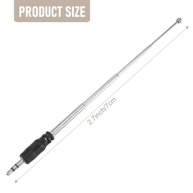 라디오 안테나 3.5Mm 4 섹션 텔레스코픽 FM 안테나 라디오, 휴대 전화 Mp3 Mp4 오디오 장비