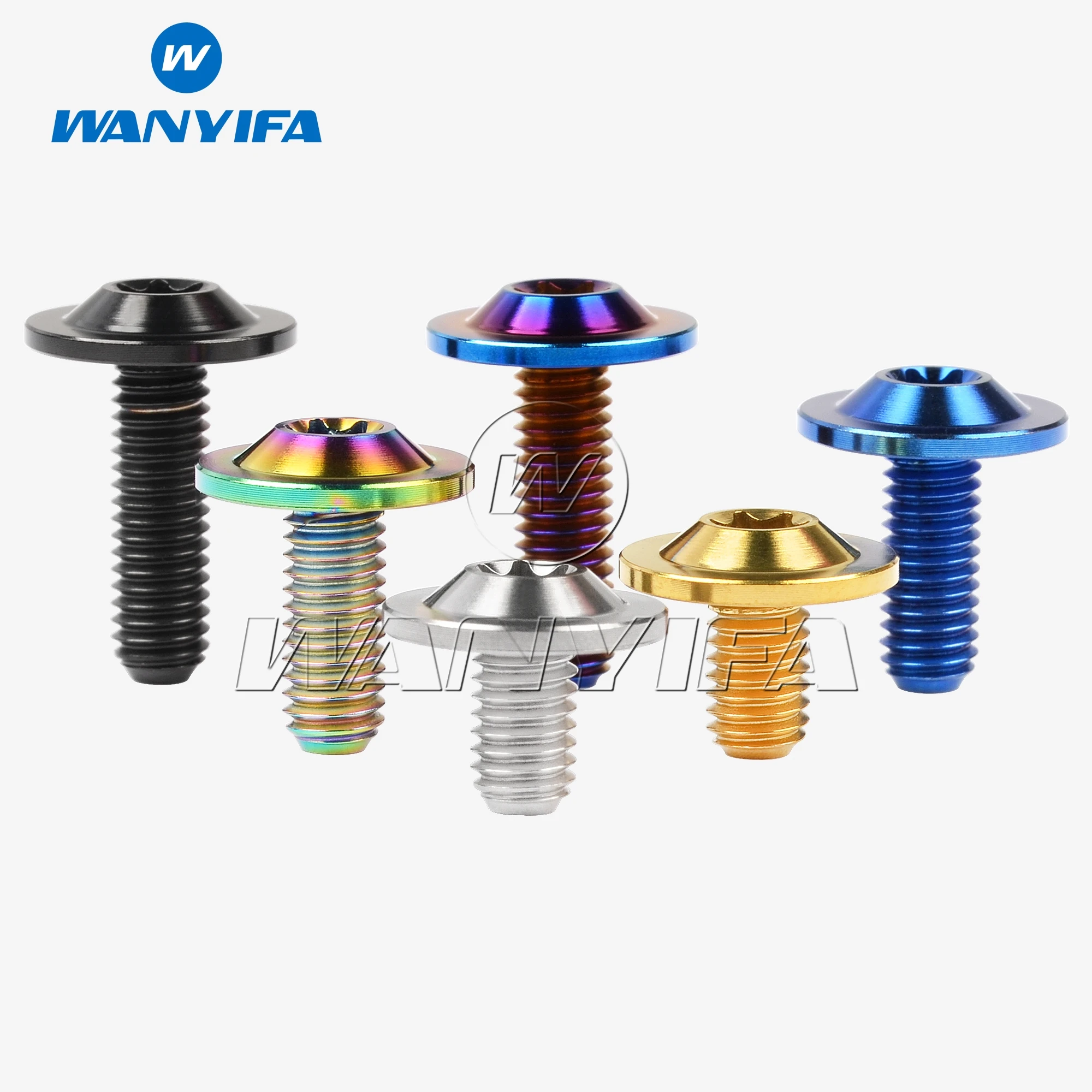 Wanyifa Titanium M6x10/15/20mm T30 Torx Bolts for Bike Motorcycle Modified Screw