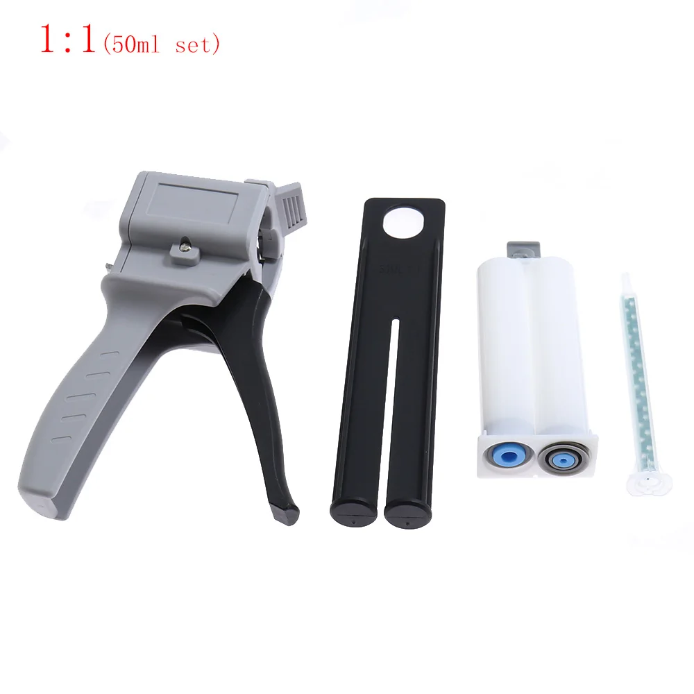 Imagem -02 - Epoxy Sealant Glue Gun Grupo Aplicador Adhensive Squeeze Mixed Manual Manual Dispensador Pistolas de Cola Componentes 1:1 2:1 50ml ab