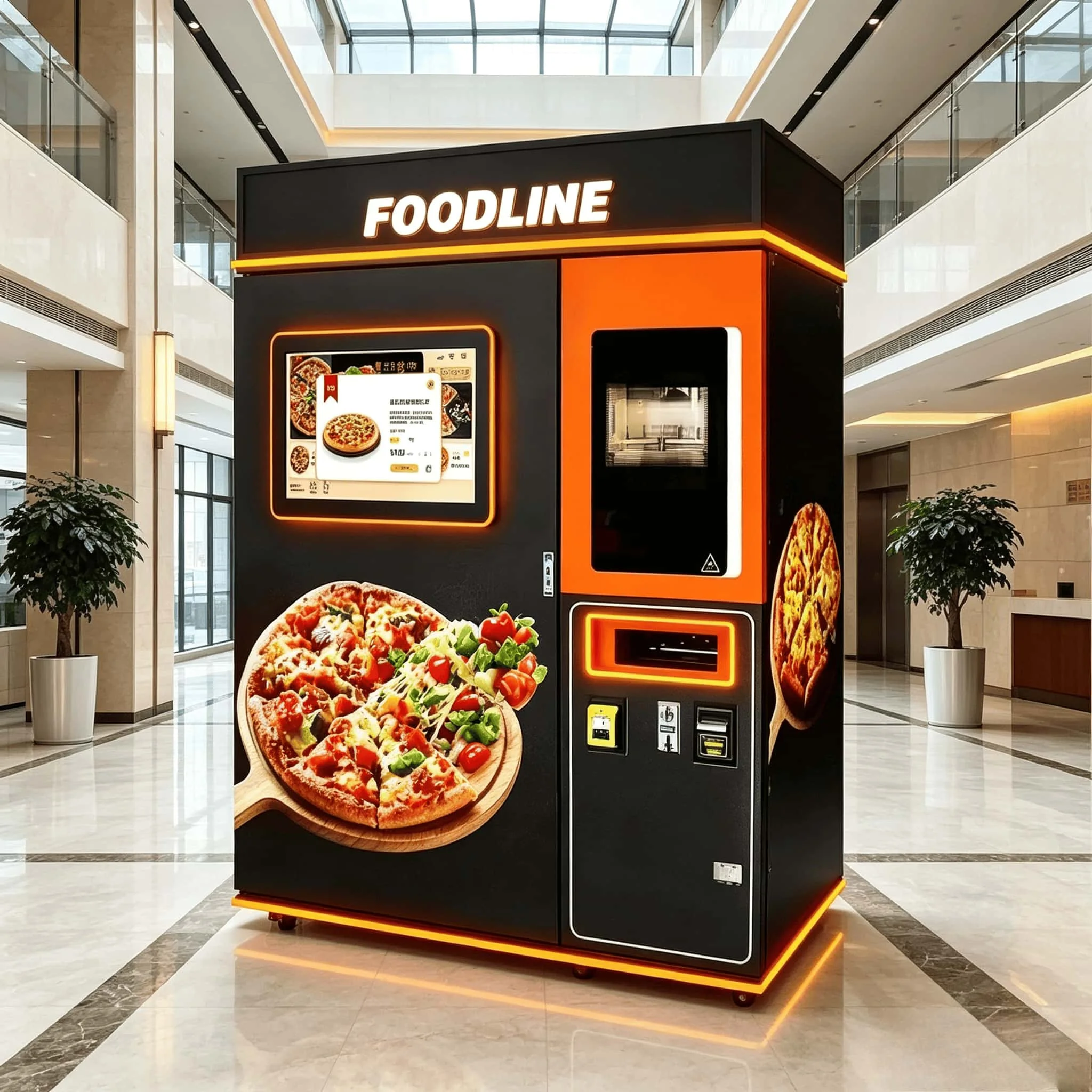 FOODLINE Outdoor Pizza Vending Machine Rainproof Canopy Anti Sun Heat Insulation Frozen Pizza Vending Kiosk