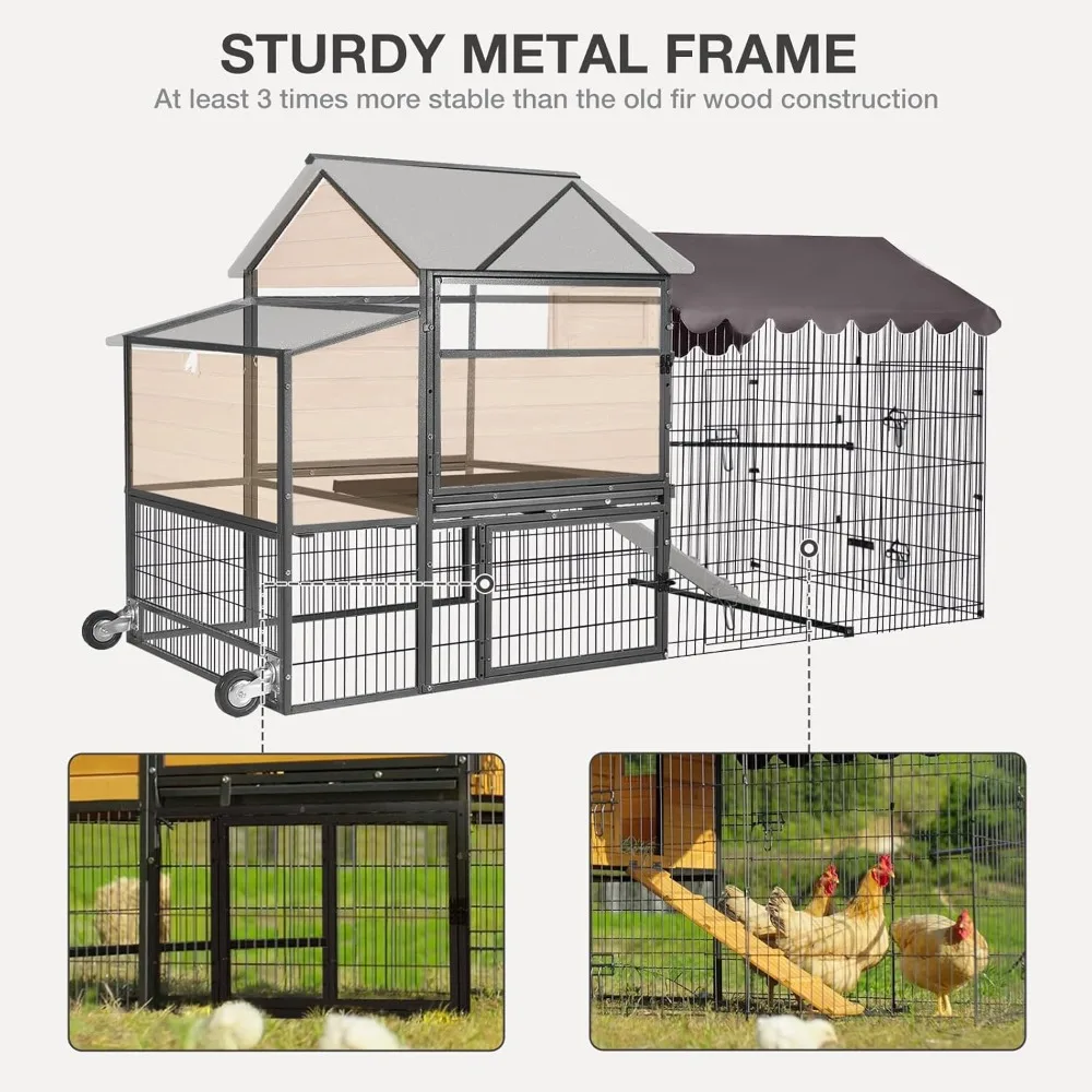 Ultimate Chicken Coop with Wheels - Spacious 85