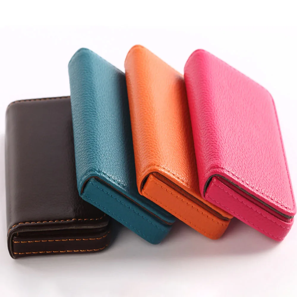 PU business card box, metal leather, simple business card holder, stainless steel business card holder, card bag