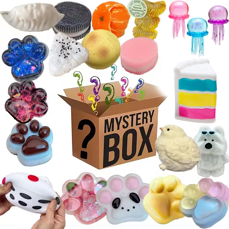 

Hot Blind Box Mystery Kawaii Cat Paw Mochi Squishy, Simulated Food Fidget Toy, Cute Squeeze Foot Toy Antistress Stress-Relief