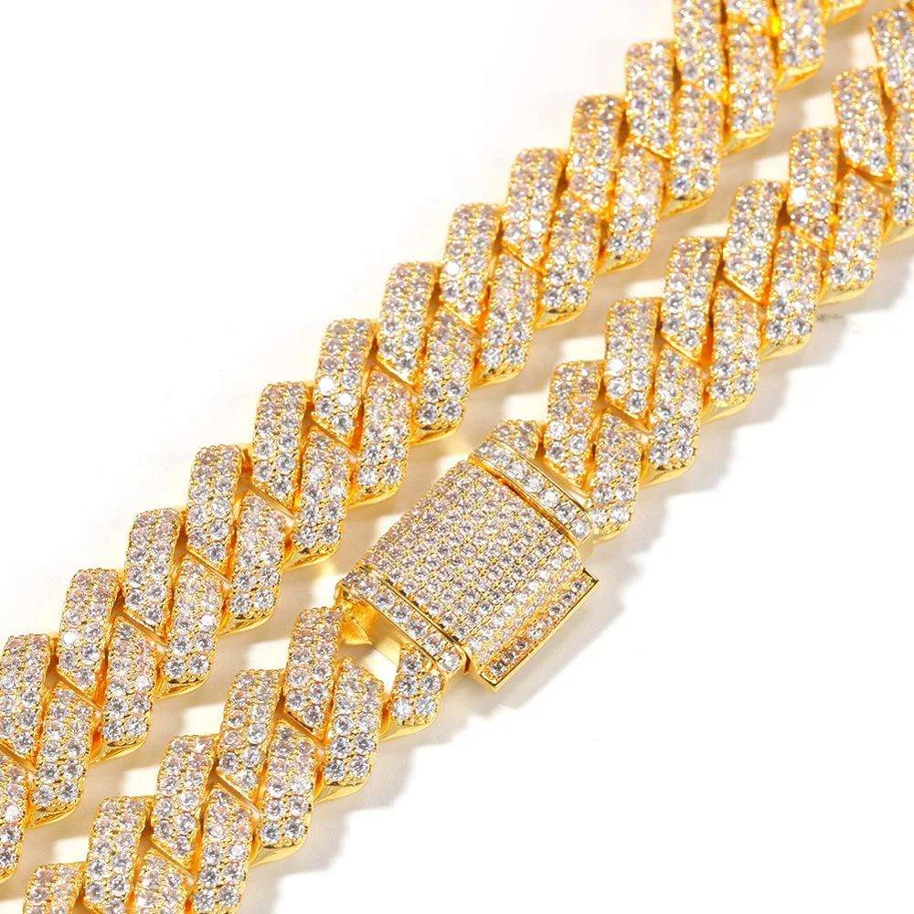 925 Premium Silver Moissanite 14MM Cuban Link Chain Classic Style Necklace Luxury Jewelry Men's Engagement Gift Anniversary.