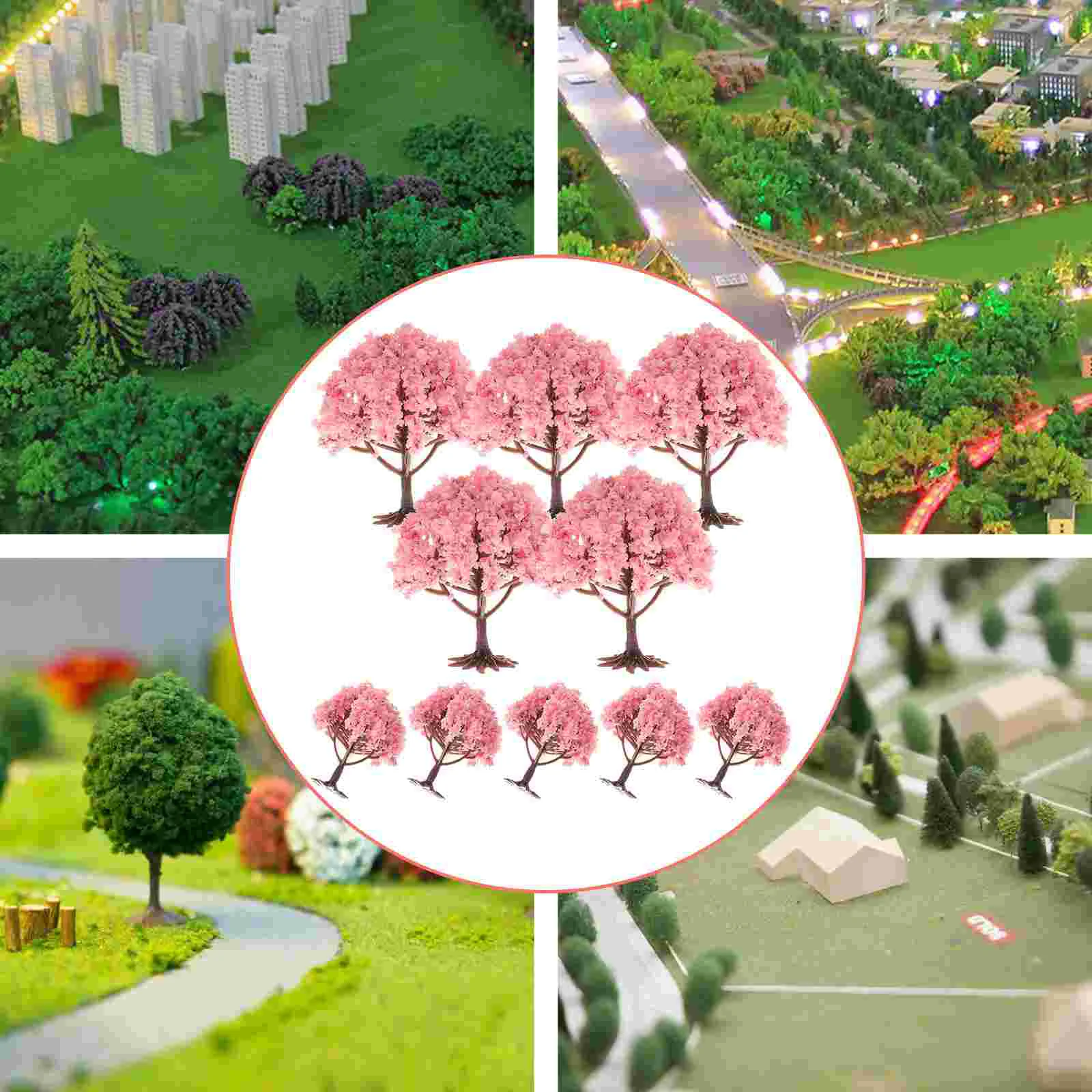 10 Pcs Architectural Tree Model Small Artificial Plants Faux Indoor Mini Trees for Crafts Fake Photo Prop