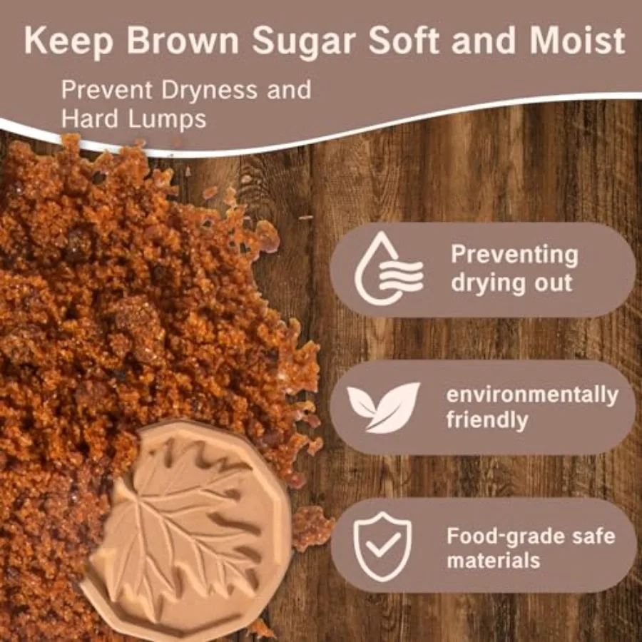2 قطعة توفير السكر البني مع ورقة حاوية السكر البني أقراص عزر للتحكم الطويل في الرطوبة أثناء التخزين متعدد الاستخدام fo