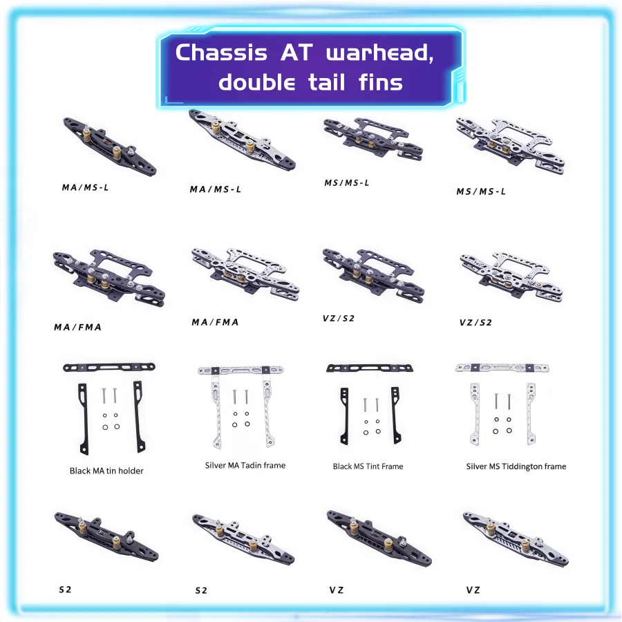 1SET Homemade Carbon Fiber Stays MS/MSL/MA/FMA/VZ/S2 Spring Front Parts Double Spear Tail Kit Faucet Pteris Tamiya Mini 4WD Car