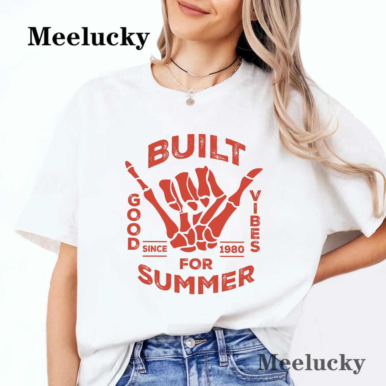 Built For Summer Spring Woman Cotton T Shirts Printed Short Sleeve Fashion Female Clothes Comfortable Soft Street Tops