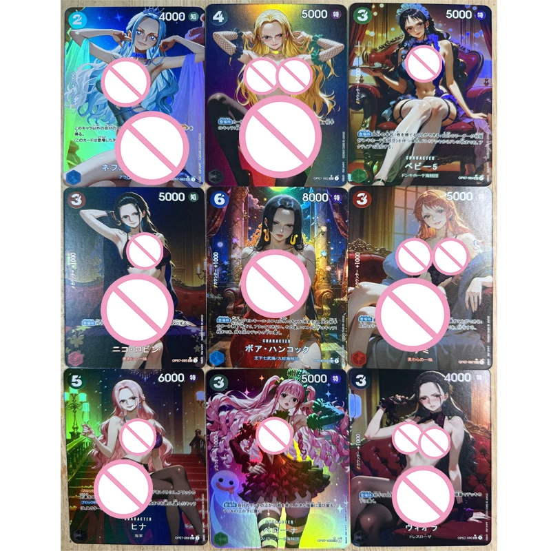 Anime One Piece Diy Color Flash Cards Hancock Nami Robin Vivi Yamato Kalifa Perona Uta Reiju Bonney Ulti Collection Cards