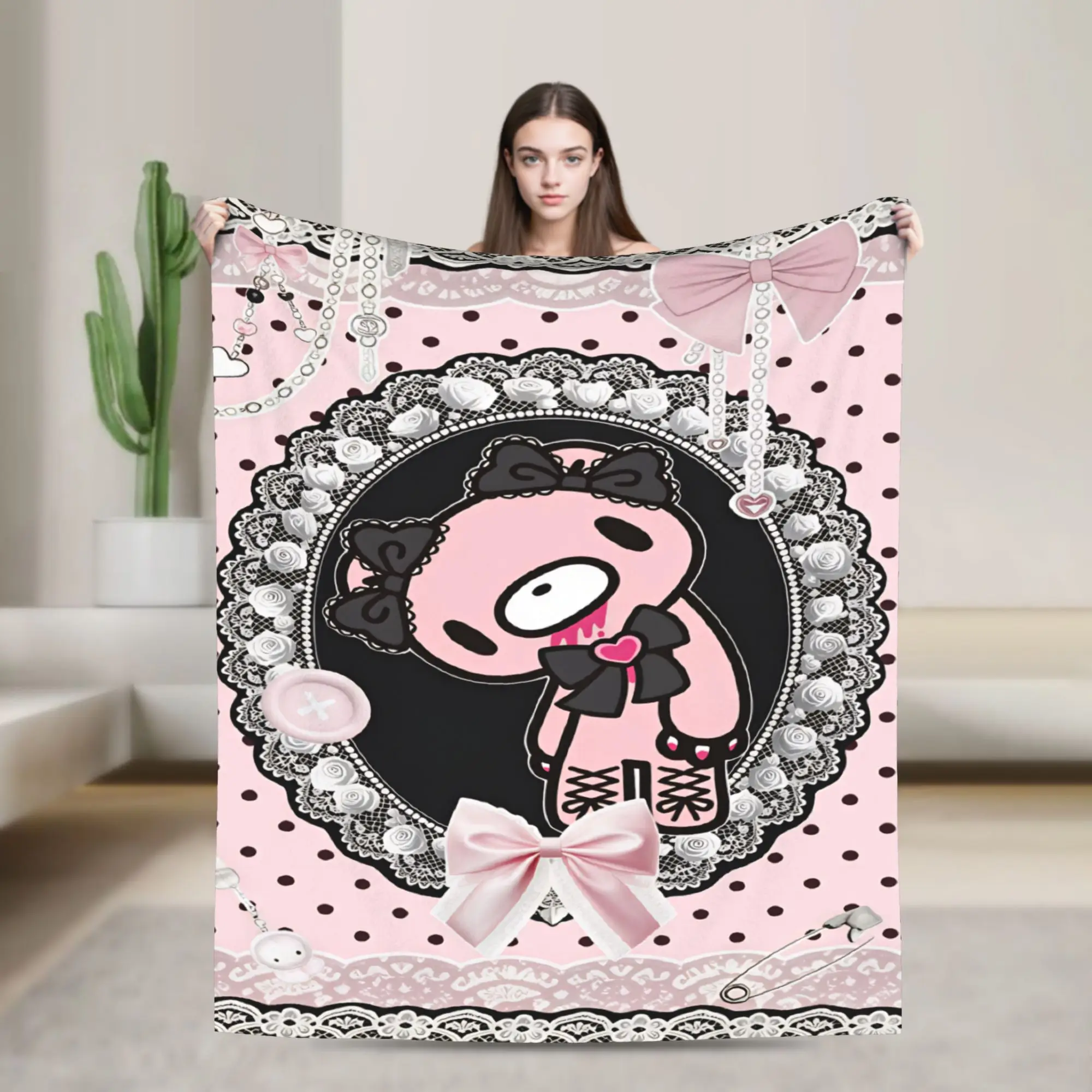 Теплое декоративное одеяло G-Gloomy Bear, фланелевое покрывало для дивана, кресла, удобное покрывало для дивана-кровати.