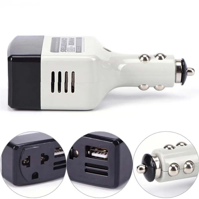 New Car Auto Charger Adapter DC 12V To AC Converter 220V Charger Power With USB Auto Accessories