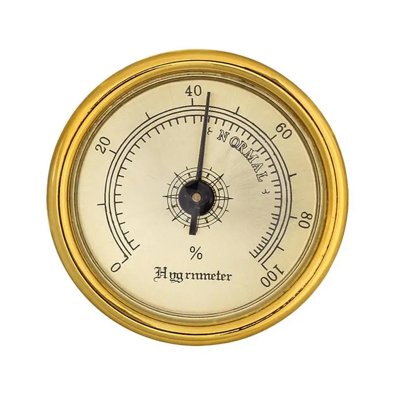 Brass Analog Hygrometer Hygrometer Humidity Gauge Analog Humidor Hygrometer With Back Magnet Humidity Tester 45mm Mechanical