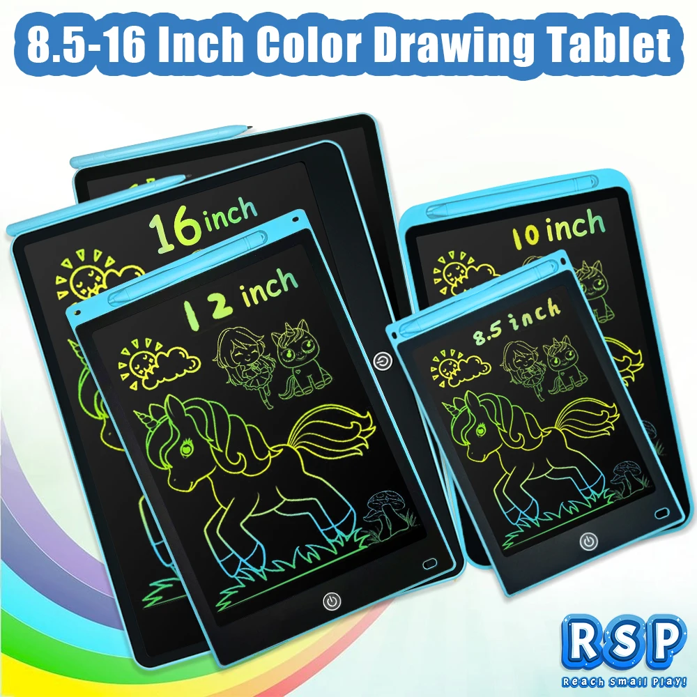 16/12/10.5/8.5Inch LCD Writing Tablet Color Drawing Board Doodle Chalkboard Children's Day Kids Birthday Gift Easter Travel Toys