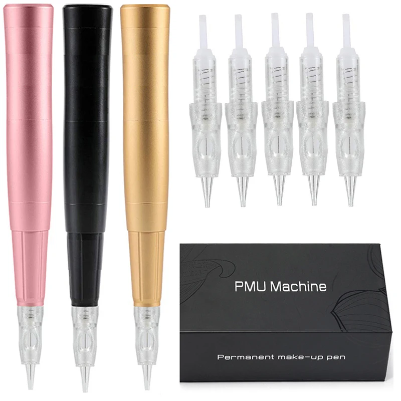 

Permanent Makeup Machine Professional Wireless Tattoo PMU Pen Kit Microblading Eyebrows Lips Powder Shading Cartridge Needle