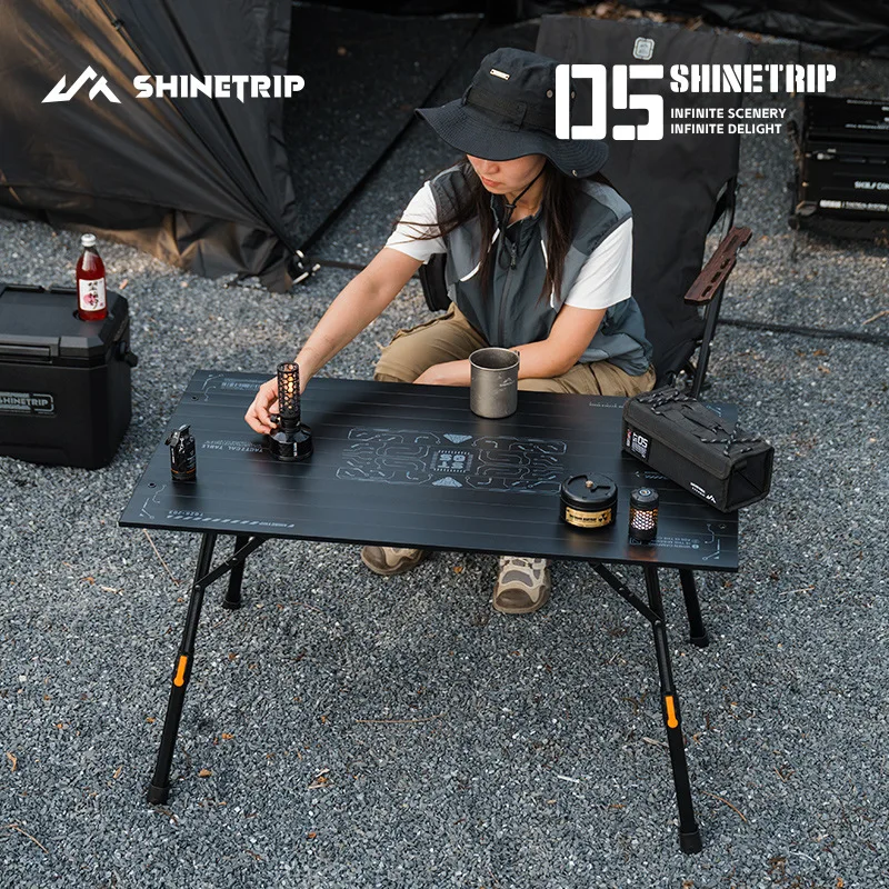 Tactical Camping Table 4-Fold Portable Folding Outdoor Desk Height Adjustable Quick Setup Modular Expandable Table