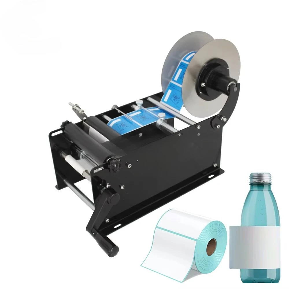 

HZPK MT-30 Manual Labeling Machine Small Manual Desktop Portable Round Bottle Labeling Machine for Plastic and Glass Bottles