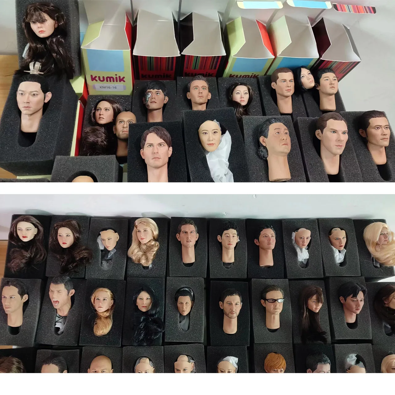 KUMIK 1/6 Sca Action Figure Male Female Head Sculpture Model Head