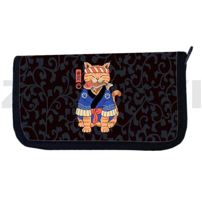 

Samurai Cat 3D Wallet Men Anime Coin Purse Fashion Handbags for Women Clutch Purse Cute Wallet for Girls Money Clip Card Holder