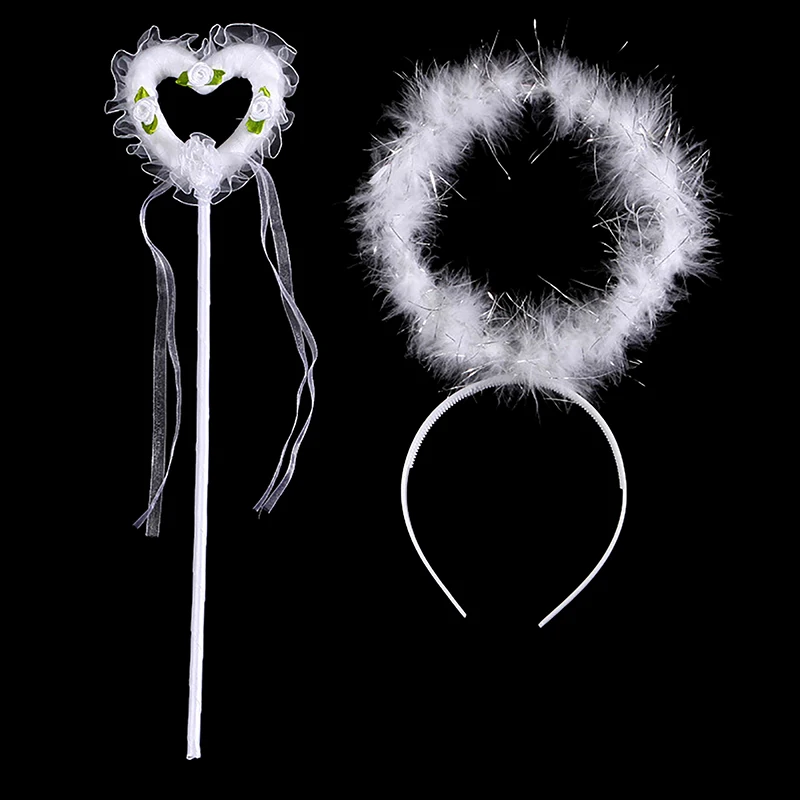 Angel Halo Headband Black White Feather Christmas New Year Festival Performance Party Favor Angel Outfit Angel Cosplay Wing Gift