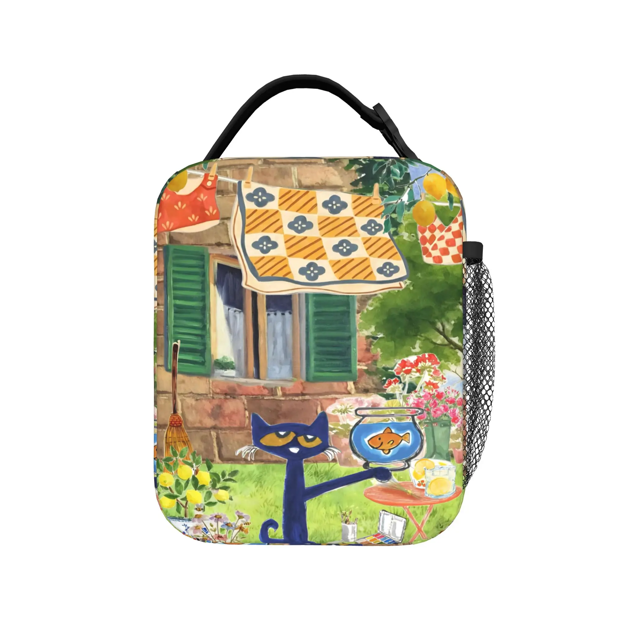 Pete The Cat Insulated Lunch Bag for Men Women  Food Container Bags Reusable Thermal Cooler Lunch Boxes For Work
