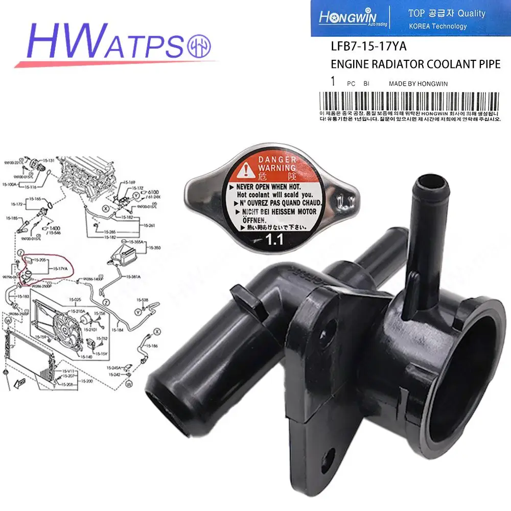 

LFB7 15 17Y New Radiator Filler Neck W/Cap For Mazda 5 6 2.3L L4 2006-2010 LFB7-15-17YA LFB71517YA LFB71517Y LFB7 15 17YA 15-17Y