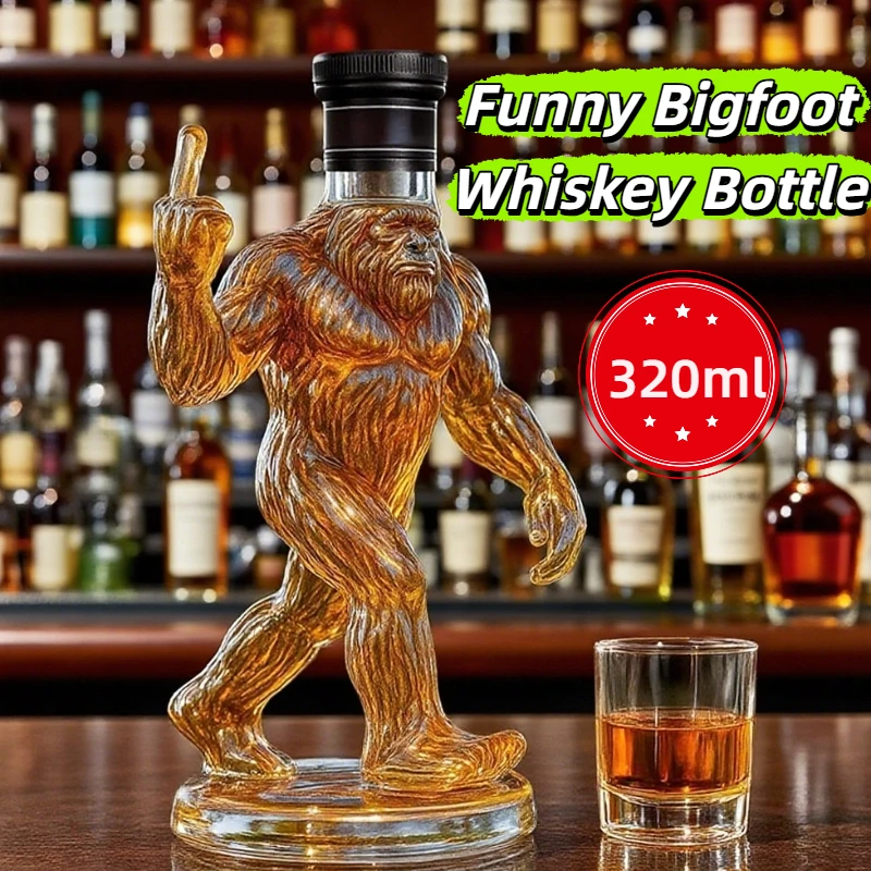 

Funny Bigfoot Whiskey Bottle British Bulldog Whiskey Decanter 320ml Liquor Bottle with Base & Stopper Unique Bar Gift for Men