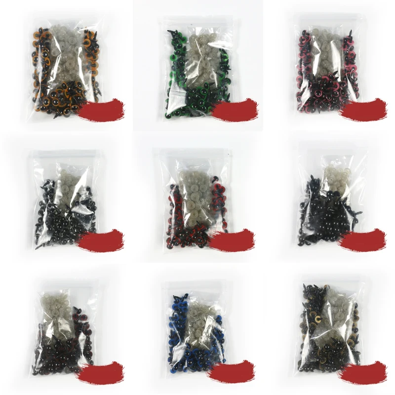 New 100Pcs DIY Screw Plush Toy Plastic Crafts Safety Eyes Shim Bear Soft Toy Animal Doll Amigurumi Accessories Toy Gift