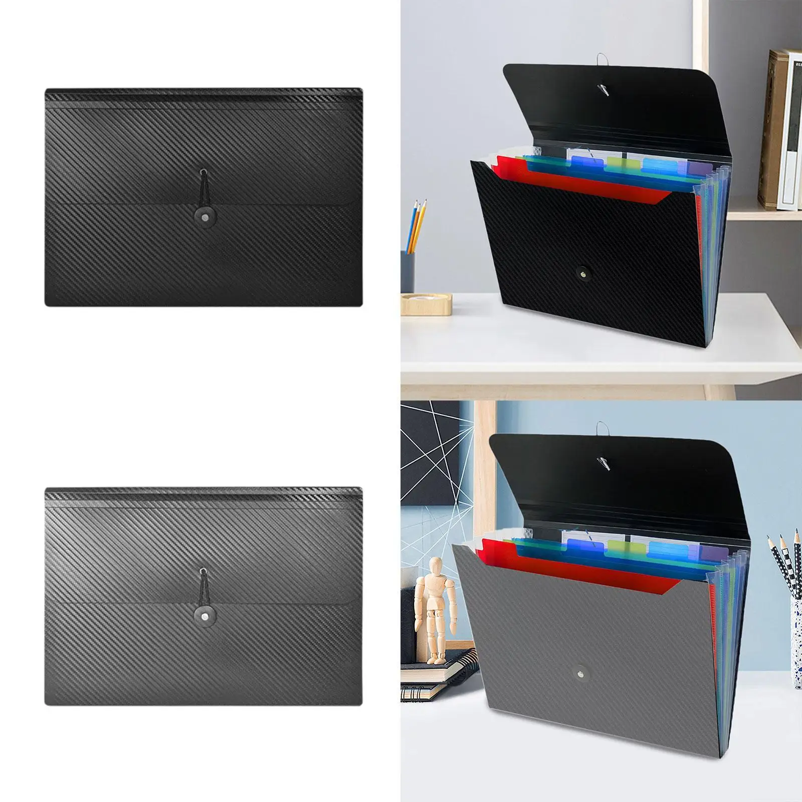 Expanding File Folder Waterproof Lightweight with 7 Pockets Accordion File Organizer for Ticket Bill Receipt Coupon Classroom